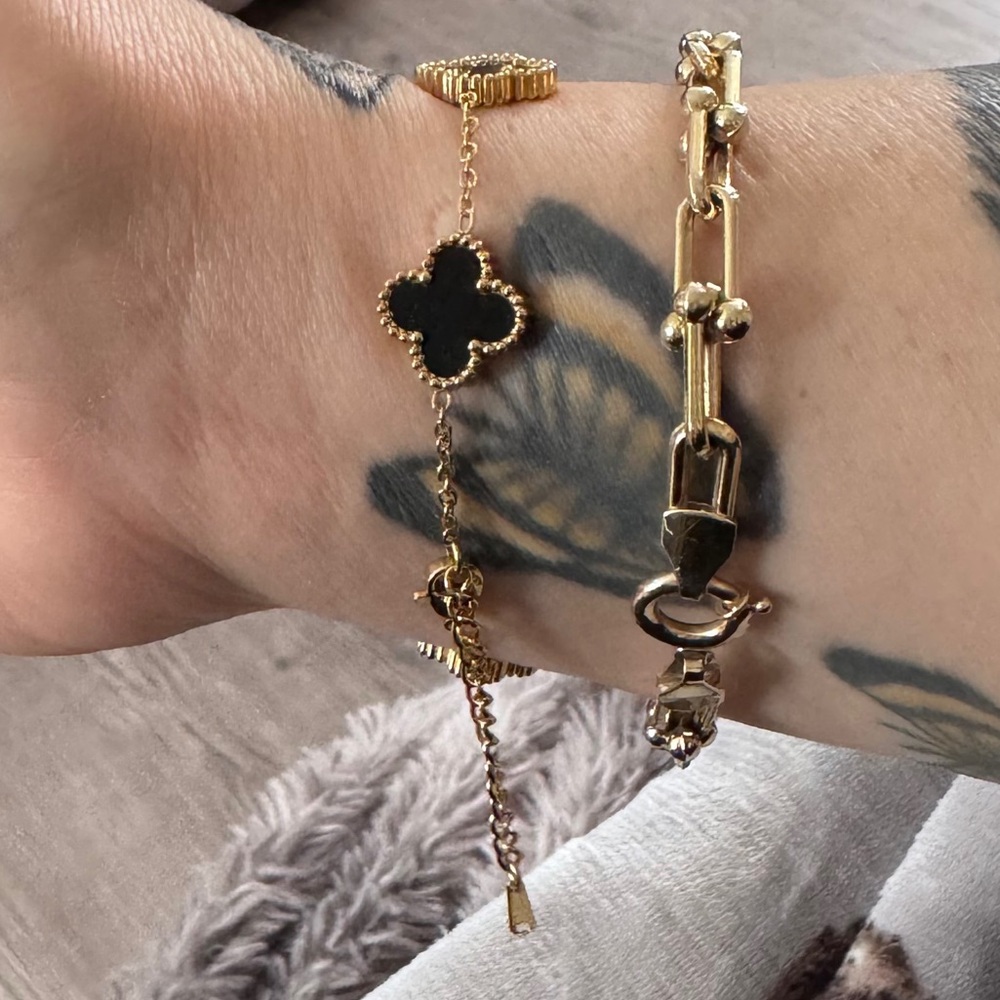 13mm Clover 18kt gold stainless steel bracelet - Picture 5 of 8